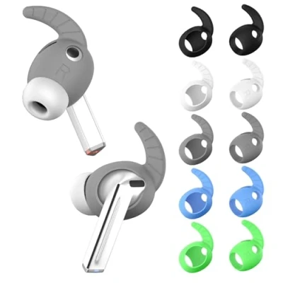 Abbildung von Ohrbügel Abdeckungen für Samsung Galaxy Buds 3 Pro, Sport Ohrstöpsel, Silikon, rutschfest, kratzfest, Pro 3, Ohrhörer Zubehör (schwarz, weiß, grau, goldblau, leuchtgrün), 5 Paar