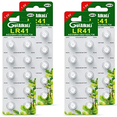 Abbildung von GutAlkaLi 40 Stück AG3 LR41 1.5V Alkaline Knopfzelle Batterien Ohne Quecksilber Knopfzellen