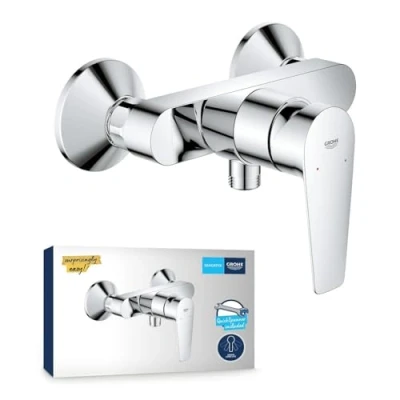 Abbildung von GROHE StartEdge Einhand Brausearmatur (mit Temperaturbegrenzer, variable Mengenbegrenzung, eigensicher gegen Rückfließen, langlebig), chrom, 24197001