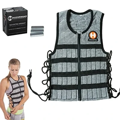 Abbildung von HYPERWEAR Unisex Erwachsene Hyper Vest PRO Gewichtsweste, Schwarz/silberfarben, X Large 10 lbs