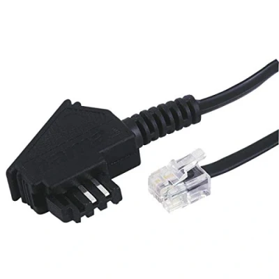 Abbildung von Hama Telefonkabel (TAE F Stecker Modular 6p4c, 10m) schwarz