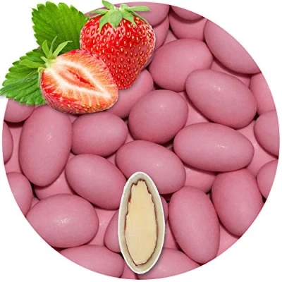 Abbildung von EinsSein 0,5kg Schokomandeln Erdbeere rosa matt Hochzeitsmandeln Mandeln Hochzeit Taufmandeln Gastgeschenke Zuckermandeln Bonboniere Confetti Badem sekeri Gastgeschenk Zucker Candy Bar Süssigkeiten