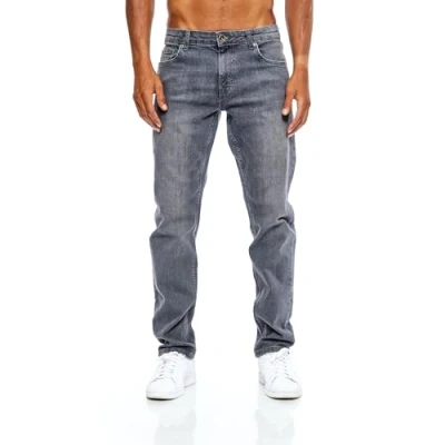Abbildung von JEEL Herren Jeans Regular Fit Straight Cut Stretch Hose Basic Washed 04 Grau 36W / 38L