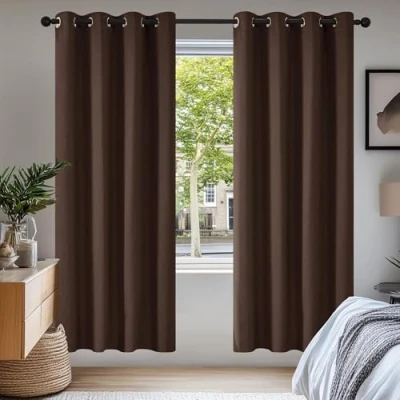 Abbildung von Deconovo Verdunkelungsvorhang Gardinen mit Ösen Blickdichte Vorhang Kälteschutz Schlafzimmer 2er Set, Blackout Curtain einfarbig Thermo Verdunkelung Wärmeisolierend