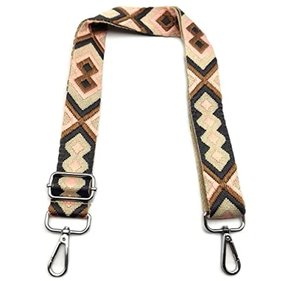 Abbildung von Schultergurt für Taschen Verstellbarer, Taschengurte zum Wechseln Grau Khaki Rosa, 3.8cm Schulterriemen Breit mit Silber Karabiner, Umhängegurt Damen Handtaschen DIY, 3