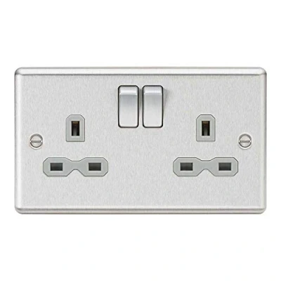 Abbildung von Knightsbridge CL9BCG 13 A 2G DP mit abgerundeten Kanten und grauem Einsatz, Silber