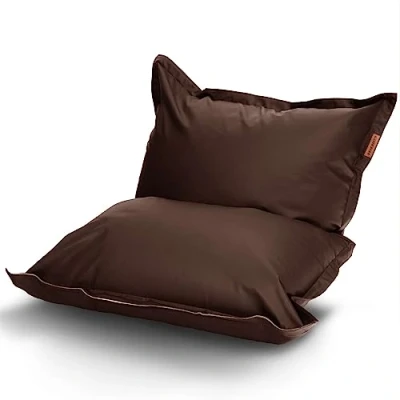 Abbildung von Green Bean XXL Riesen Sitzsack aus Kunstleder mit EPS Perlen Füllung 140 x 180 cm 380 Liter Bag Sitzkissen Sitzpuff Sitzsessel Bodenkissen Lounge Dunkelbraun