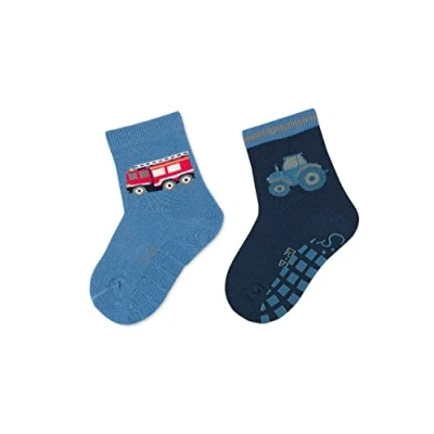 Abbildung von Sterntaler® ABS Socken Söckchen Feuerwehr, 2er Pack (2er Fliesensocken mit Gumminoppen) Rutschsocken Noppen an der Sohle, süßen Motiven
