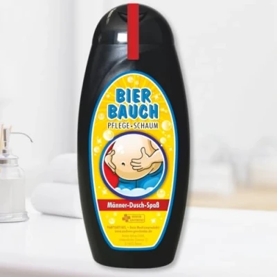 Abbildung von Andrea Geschenkewelt Pflege Geschenkset Bierbauch Shampoo Duschgel Bierbauchpflege Scherzartikel, 1 tlg., Geschenk für Männer mit Humor Scherzartikel zum Geburtstag