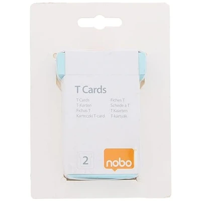 Abbildung von Nobo Kartentafel Zubehör T Karten in Blisterverpackung, Größe 2, 100 Stück, blau