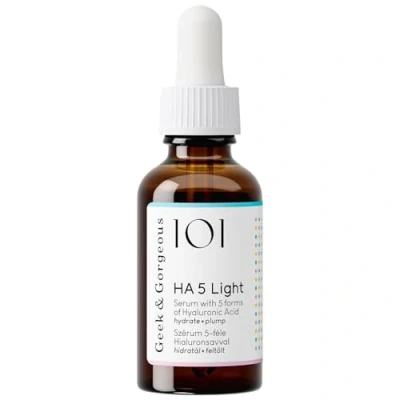 Abbildung von Geek &amp; Gorgeous HA 5 Light Hyaluron Serum für das Gesicht, mit Hyaluronsäurearten, feuchtigkeitsspendend und straffend, Mischhaut fettige Haut, 30 ml