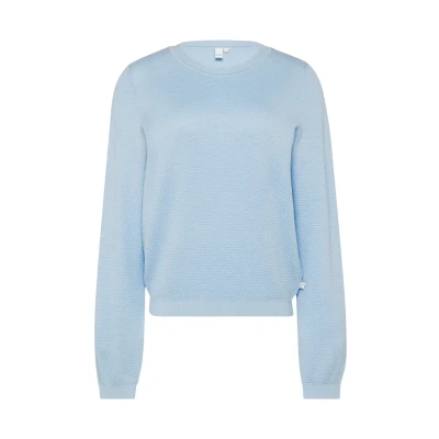 Abbildung von QS MIT Struktur Strickpullover, Damen, Größe: Medium, Hellblau