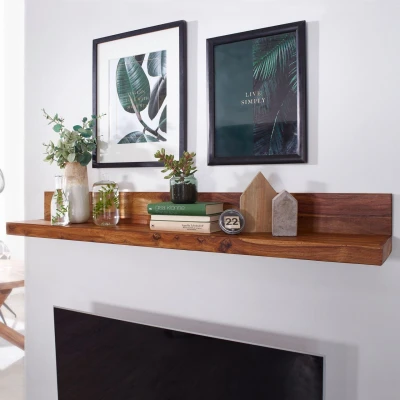 Abbildung von Massivholz Wandregal 140 cm Sheesham Wandboard