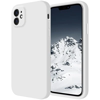 Abbildung von Cordking Entworfen für iPhone 11 Hülle, Silikon [Gerade Kanten] &amp; [Kameraschutz] Verbesserte Handyhülle mit weichem, kratzfestem Mikrofaserfutter, 6,1 Zoll, Weiß