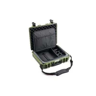 Abbildung von B&amp;W International Transportkoffer Outdoor Typ 6040 Bronze Grün mit Laptoptasche wasserdicht nach IP67 Zertifizierung, staubdicht, bruchsicher und unverwüstlich