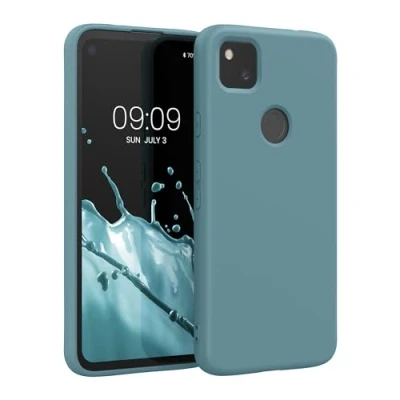 Abbildung von kwmobile Hülle kompatibel mit Google Pixel 4a gummierte TPU Silikon Handyhülle Schutzhülle für kabelloses Laden Case in Antique Stone