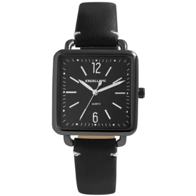 Abbildung von Excellanc Damen Uhr Lederimitations Armbanduhr Eckig Analog Quarz 1900092 (schwarz)
