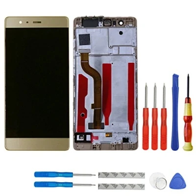 Abbildung von swark LCD Display Kompatibel mit Huawei P9 Standard EVA L09 L19 L29 Touchscreen Bildschirm Digitizer Assembly Glas + Rahmen+Tools (Gold)