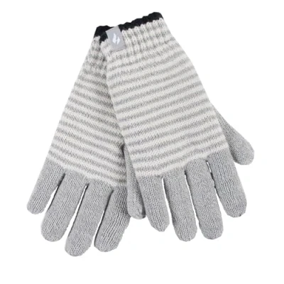 Abbildung von HEAT HOLDERS Damen Winter Fleece Strick Elegant Norwegermuster Handschuhe (M L, Grey (Oslo))