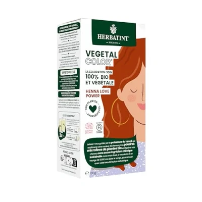 Abbildung von Herbatint Vegetal Color pflanzliche Haarfarbe, 100% natürlich und biologisch, Henna Love Power reines Henna, 100 g