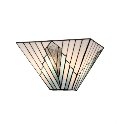 Abbildung von Elstead Lighting TF ALDERLEY WU Wandleuchte 2xE14 40W Stahl Vintage Bronze, Kunstglas H:17.3cm B:30.5cm dimmbar