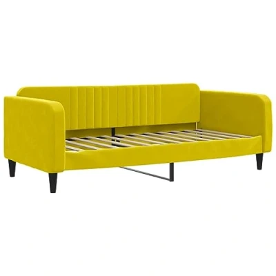 Abbildung von vidaXL Tagesbett, Gästebett 2 in 1, Sofabett Schlafsofa für Schlafzimmer Wohnzimmer, Bettsofa Sofa, Modernes Design, Gelb 90x200cm Samt