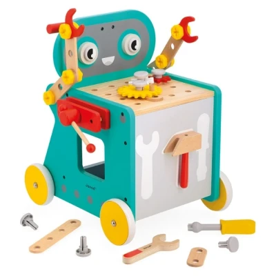 Abbildung von Janod Brico&#039;Kids Roboter Wagen Bauspiel Kind 38 Bauelemente + 3 Werkzeuge Rollenspiel Fördert Feinmotorik Ab 18 Monate, J06456