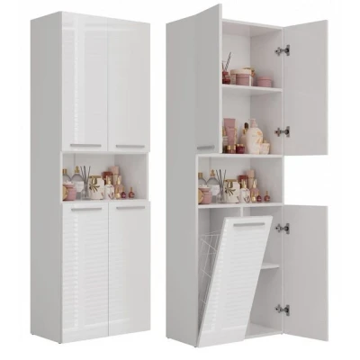 Abbildung von ibonto Hochschrank Badezimmerhochschrank Platzsparendes Aufbewahrungswunder