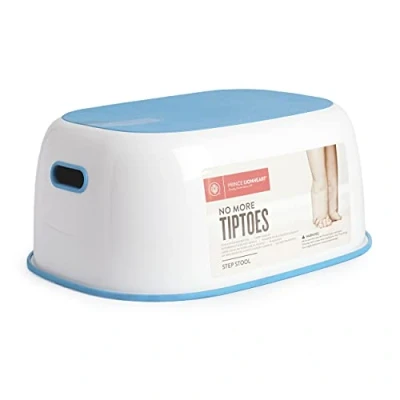 Abbildung von Prince Lionheart Step Stool Tritthocker Anti Rutsch Ober und Unterseite Leicht zu reinigen Handgriffe Vielseitig Aufbewahrung Badezimmer Booster Handwaschbecken Blau