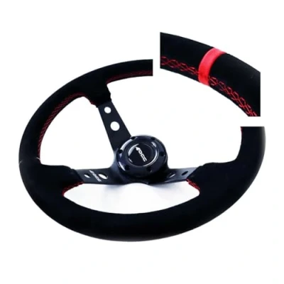 Abbildung von OCC MOTOR SPORT OFFSET LENKRAD AUTO TRACK MODELL ALCANTARA MIT SCHWARZEN ARMEN 90 MM FULL DISH WHEEL 350 (14 ZOLL)