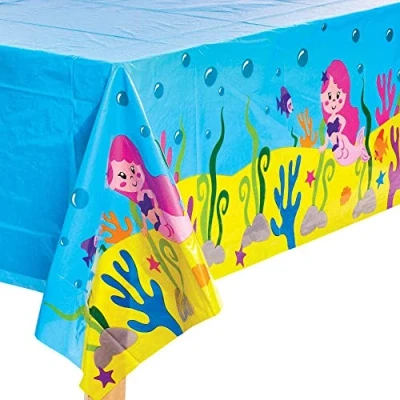 Abbildung von Baker Ross FC987 Abwischbare Meerjungfrau Tischdecke 1 Stück, Partytischdecke für den Kindergeburtstag,