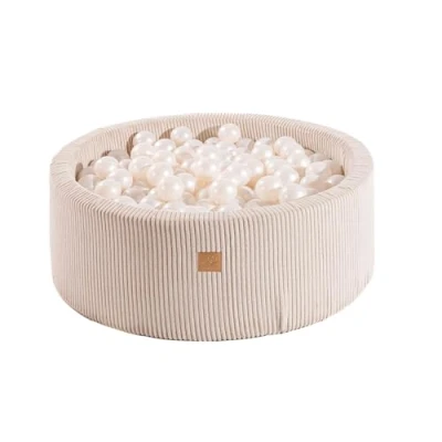 Abbildung von Meowbaby Rundes Bällebad Cord 30x90 cm, Ecru