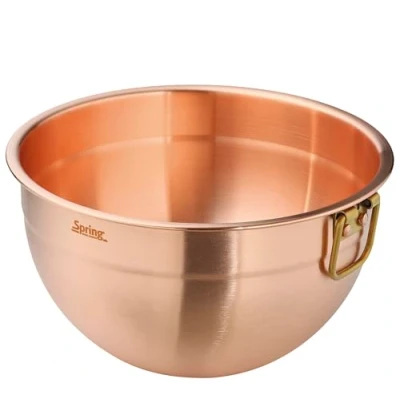 Abbildung von Spring Culinox Rührschüssel aus Kupfer, 2,8 L, Durchmesser 20 cm, Höhe 11 abgeflachter Boden, beste Wärmeleiteigenschaften
