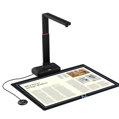 Abbildung von VIISAN Dokumentenscanner 27MP Buchscanner mit Scan Max A2, ideal für große Periodika, Bücher und Dokumente. Unterstützt A3/A4/A5/Karten, mehrsprachige OCR Texterkennung, kompatibel Mac/Windows