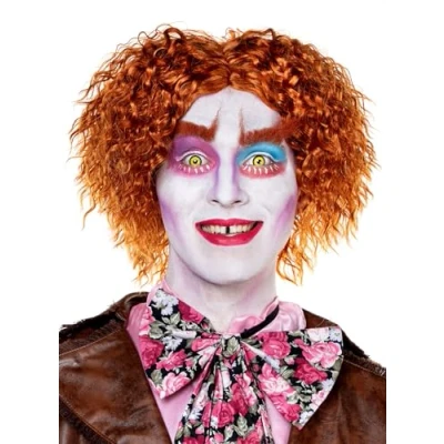 Abbildung von Metamorph Kostüm Perücke Mad Hatter Verrückter Hutmacher Fasching Perücke, und Augenbrauen des verrückten Hutmachers