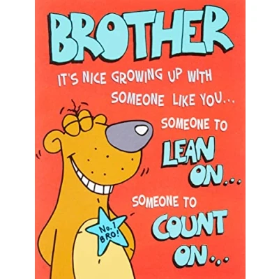Abbildung von Piccadilly Greetings Humor Geburtstagskarte für Bruder, Rot, Schwarz, Eiche, Grün, Orange, 20,3 x 15,2 cm