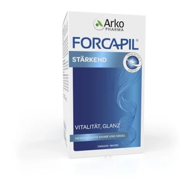 Abbildung von ARKOPHARMA FORCAPIL® Stärkend Für Haare und Nägel Vitalität Glanz 450 μg Biotin Stärkt die Haarfaser Ab 15 Jahren 3 Monate 180 Kapseln