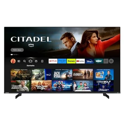 Abbildung von Toshiba 65QF5D63DA 65 Zoll QLED Fernseher/Fire TV (4K Ultra HD, HDR Dolby Vision, Smart TV, Triple Tuner, Alexa Built In, Bluetooth, Sound by Onkyo) [2023], schwarz