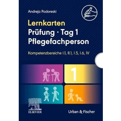 Abbildung von Lernkarten Prüfung Tag 1, Pflegefachperson, Kompetenzbereiche I.1, II.1, I.5, I.6, IV: Schriftlich 1