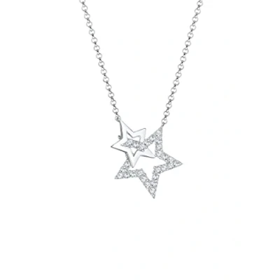 Abbildung von Elli Stern Astro Kristalle Halskette, Damen, Größe: 45, Silber