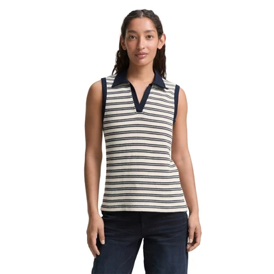 Abbildung von TOM Tailor Stripe Structure Top, Damen, Größe: Small, Off white/navy