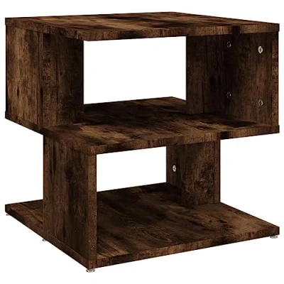 Abbildung von vidaXL Beistelltisch, Wohnzimmertisch mit viel Stauraum, Couchtisch für Wohnzimmer, Sofatisch Kaffeetisch Telefontisch, Räuchereiche Holzwerkstoff