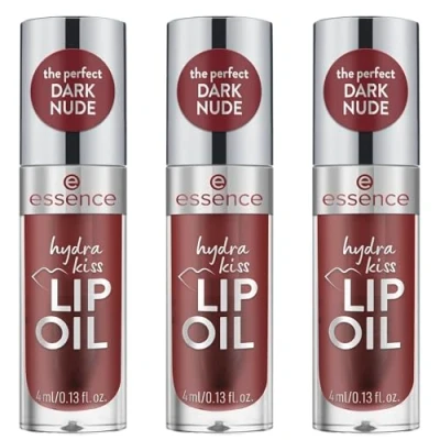 Abbildung von essence hydra kiss LIP OIL, Lipgloss, Nr. 08, Rot, feuchtigkeitsspendend, pflegend, mit Ölen, glänzend, vegan, ohne Parabene, Mikroplastikpartikel, Nanopartikel frei, 3er Pack (3x4ml)