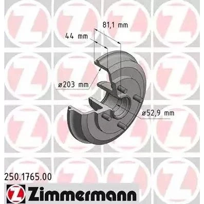 Abbildung von ZIMMERMANN 250.1765.00 Bremstrommel 243 FORD: Focus Mk1 Schrägheck, Kombi, Limousine