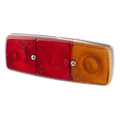 Abbildung von HELLA 2SD 001 699 061 Rückleuchte rechts P21W, R10W schwarz 12, 24 ohne Glühlampen mit Dichtung, Lampenträger MERCEDES BENZ: UNIMOG, NG