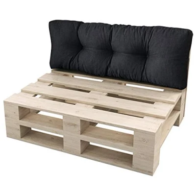 Abbildung von sunnypillow Rückenkissen Palettenkissen gesteppt 120 x 40 15 cm, Schwarz