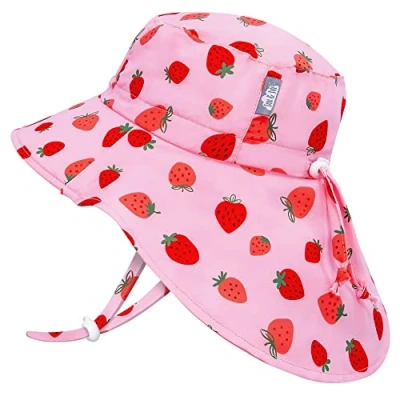 Abbildung von Jan &amp; Jul Schnell Trocknender Baby Sonnenhut für Mädchen mit UV Schutz UPF 50+ (S: 0 6 Monate, Rosa Erdbeere)