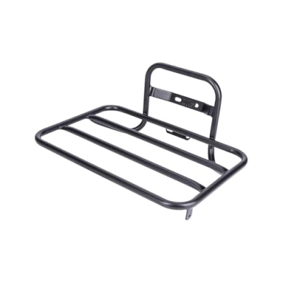 Abbildung von Vorderradgepäckträger Steco Transport 45x30cm Mit Lenkrohr Halterung Mattschwarz