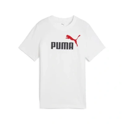 Abbildung von Puma Essentials Colour No.1 Logo T Shirt Teenager Für Herren Damen Kinder Mit Print White Größe: 13 14Y