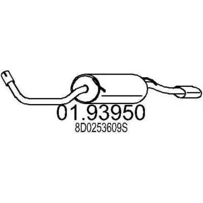 Abbildung von MTS 01.93950 Endschalldämpfer 1560 AUDI: A4 B5 Limousine, Avant